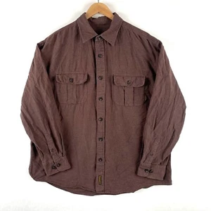 Timberland Weathergear Shirt Mens L Brown Flannel Button Up Long Sleeve Outdoor - Picture 1 of 11