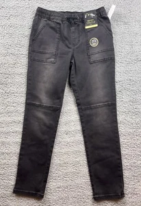 Cat & Jack Boy's Size 10 Super Skinny Pull on Jeans Black - Picture 1 of 8