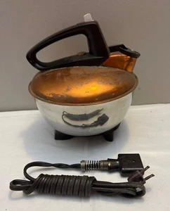Hervidor de agua eléctrico vintage GE MCM tetera y cable con tapa de cobre - Imagen 1 de 8