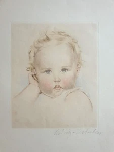 Radierung Kleinkind Baby Hedwig Von Schlieben Signiert - Bild 1 von 4