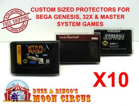 10x SEGA GENESIS - MASTER SYSTEM - 32X CARTRIDGE - CLEAR PROTECTIVE BOX SLEEVE 