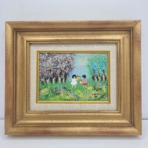Vintage Louis Cardin Original Framed Enamel On Copper Signed Painting Art 80s - Picture 1 of 9