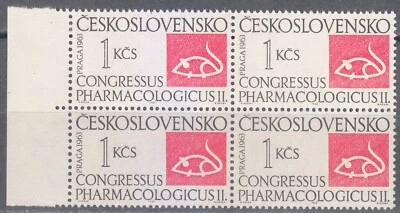 Чехословакия 1963 MNH Mi 1423 Sc 1194 фармакологический конгресс. Белая мышь 01 - Изображение 1 из 2