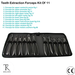 11-PCs Chirurgische Instrumente Kit für Extraktionzange Upper & Lower Molars Neu - Bild 1 von 11