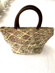 Emilio Pucci Woman Handbag Corduroy Beige Pucci Pattern W12.6xD4.5xH9.1in Medium - Picture 1 of 12