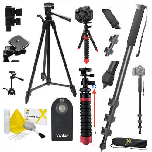 72" TRIPOD + 72" MONOPOD + FLEX TRIPOD FOR CANON 5D 6D 7D 60D 70D 80D T5 T6 T5I - Image 1 of 4