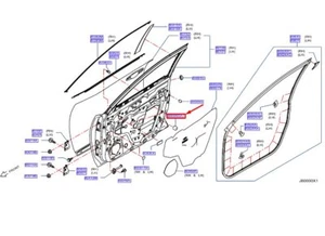Parachoques de goma para puerta Nissan X-Trail T32 80872JM00A NUEVO GENUINO - Imagen 1 de 2