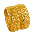 2PCs Bangle Bracelets Set 22K Gold Plated Women Kangan Ethnic Fashion Jewelry
