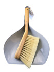 Natural Bamboo Brush and Gray Dustpan Set Ideal for Household Cleaning, Kitchen