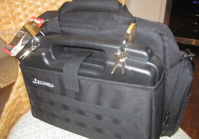 W@W  new  Flambeau Outdoors Tactical Range Bag W/ 14” Pistol Hard Case + Locks - Image 1 of 4