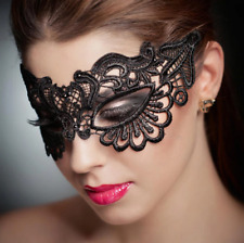 Venezianische Augenmaske schwarz Spitze Schlafmaske Erotik Halloween Gothic P334
