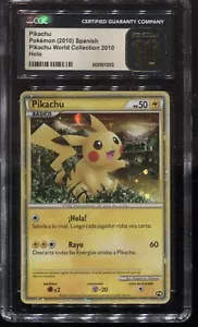 CGC 10 PRISTINE PIKACHU HOLO SPANISH 2010 WORLD COLLECTION POKEMON CARD PROMO - Picture 1 of 2