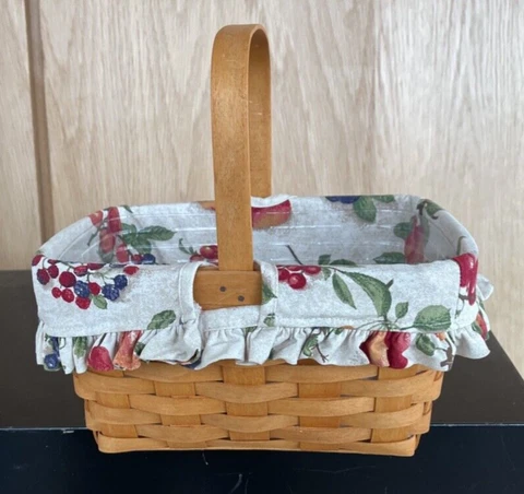 2002 Longaberger Spring Basket, 11” x 7", with Plastic 40908 Protector Cover