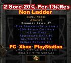 Caster Amulet ⭐ Non Ladder Sorceress 20 FCR 13Res Diablo 2 Resurrected D2R SC
