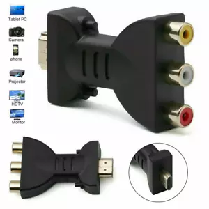 Quality AV Audio Video Adapter Converter HDMI Male to 3RCA TV Computer PC Camera - Picture 1 of 12