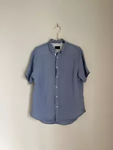 rag & bone Men's Fit 2 Tomlin Linen Shirt in Light Blue Size MEDIUM - Picture 1 of 5