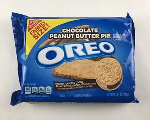 NEW~Oreo Chocolate Peanut Butter Pie Sandwich Cookies 1 - 17 Oz Family Size Pack - Picture 1 of 5
