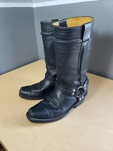 Rudel Men's Studded Harness Motorcycle Biker Cowboy Boots Sz 8.5 E - Picture 1 of 11