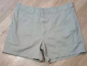 Pantaloncini VINTAGE Cabelas da uomo 40 grigi tela cotone con patta su tasca escursioni all'aperto - Foto 1 di 14