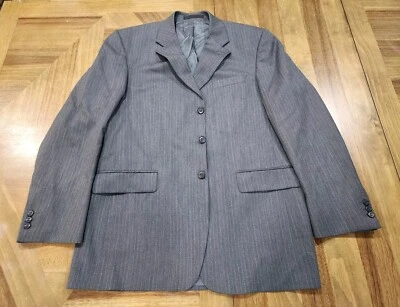Blazer Abrigo Deportivo Alexandre Savile Row London Gris Rayas Talla 52 Largo 100% Lana Foto 1 de 4