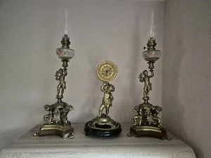 Antique Louie XVI Style Clock & Matching Garniture Set. (0667 ) - Picture 1 of 24