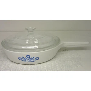 Corning Ware Blue Cornflower Skillet P83B 6-1/2" with Pyrex Glass Lid P83C - Picture 1 of 8