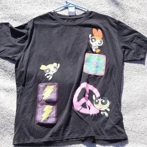 Camiseta negra PowerPuff para niñas con cuadrados de abuela talla 2XL  - Imagen 1 de 10