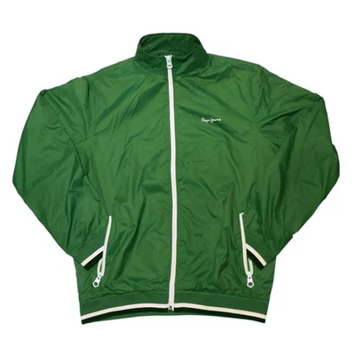 PEPE JEANS London Chaqueta de Pista para Hombres XL Verde Cremallera Completa Softshell Foto 1 de 4
