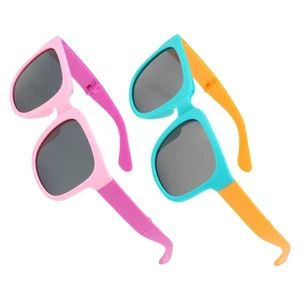  2 Pairs Children Folding Sunglasses Cute Sunglasses Outdoor Eyewear For Beach - Picture 1 of 12