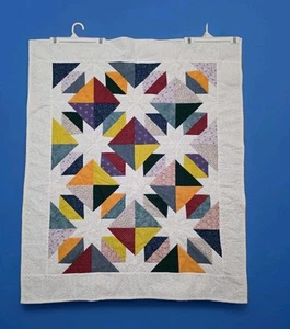 Vintage Handarbeit Patchwork Baumwolle Quilt klein 46" x 38" - Bild 1 von 8