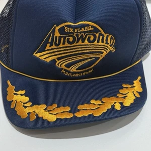 J Hats AutoWorld Six Flags Flint Michigan Snap Back Cap Hat Defunct Park - Picture 1 of 6