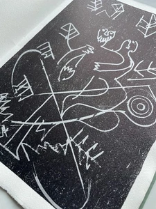 HAP Grieshaber 2 Orig.-Holzschnitt in Festschrift M. Hannsmann Eremiten P. - Bild 1 von 4