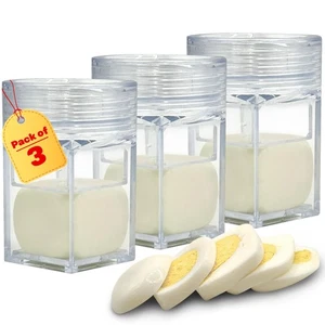 Pack of 3 Egg Shaper - Egg Cuber Square Egg Mold - Hard Boiled Eggs Maker for... - Picture 1 of 7