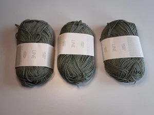 3 Ct Sandnes Garn Line Yarn 50g/110m skeins Dusty Green 8561 - Picture 1 of 2