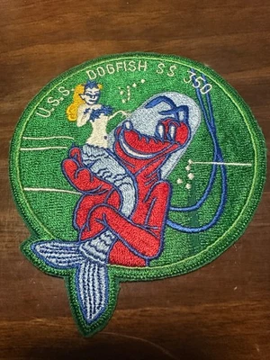 Parche submarino vintage USS Dogfish de la Marina de los Estados Unidos Foto 1 de 2