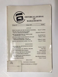 Historical Journal of Massachusetts. Vol. XV. January 1987. No. 1 - Imagen 1 de 20
