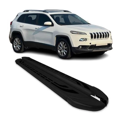 Barras Nerf estriberas laterales para Jeep Cherokee 2014-2023 negras 2 piezas Foto 1 de 4