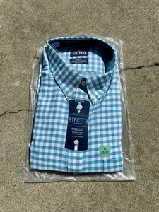 Camicia elegante Oxford Stafford viaggio antirughe uomo 18 (36-37) X-Tall nuova con etichette - Foto 1 di 3
