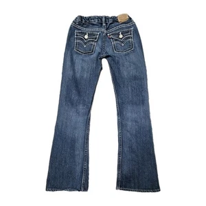 Levi's 715 Jeans Youth Girls 10 (21x25.5) Adjustable Blue Bootcut Denim EUC - Picture 1 of 9