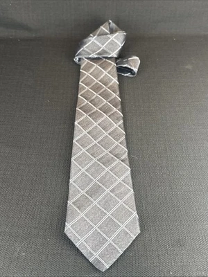 Corbata para hombre Saks 5th Avenue gris espiga 100 % seda 59 x 4 Foto 1 de 4