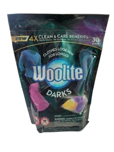 Woolite Darks Pacs Laundry Detergent 1 Bag/30 count All Machines Clean & Care - Picture 1 of 4