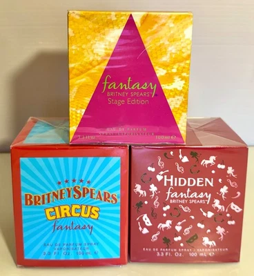 Bundle Lot 3 Britney Spears Perfume Assorted Fantasy Stage Edition Circus Hidden - Image 1 of 4