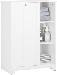 Sobuy Laundry Cabinet Chest Bathroom Storage Cabinet with Laundry Basket BZR1... - Picture 1 of 12