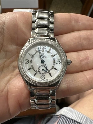 Vintage Croton Diamonds Watch Model #207975  Mother Of Pearl And Diamonds Face - Image 1 of 4