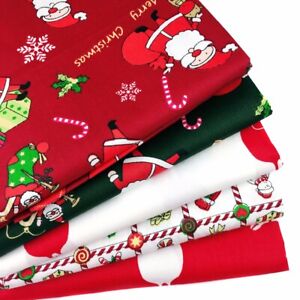 Christmas Cotton Fabric Santa Claus Elk Bundle DIY Clothing Sewing Craft Decor
