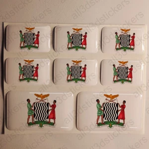Sticker Zambia Resin Domed Stickers Zambia Coat of Arms 3D Vinyl Adhesive Car  - Picture 1 of 1