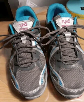 Zapato para mujer Ryka (7,5) Influencia Danza Entrenamiento Cruzado Gris Plata Azul Teal Foto 1 de 4