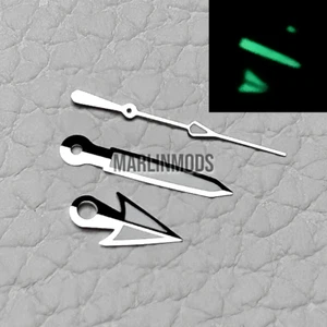 Manos Samurai plateadas para Mod NH35 NH36 7002 7S26 7S36... MOVIMIENTOS Green Lume - Imagen 1 de 1