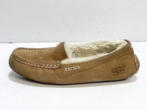 UGG S N 3312 Ansley Suede Sheepskin Moccasin Chestnut Slippers Women’s Size 11