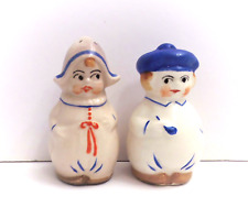 Vintage Dutch Boy And Girl Porcelain Salt And Pepper Shakers Japan